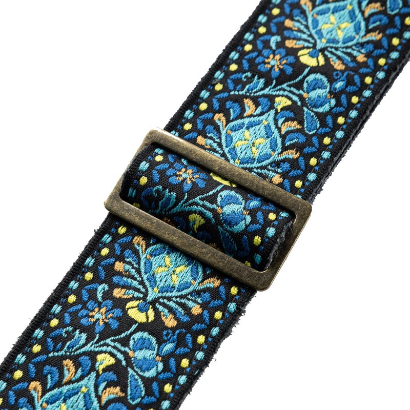 Levy's Leathers 2" Vintage Hootenanny Jacquard Weave Guitar Strap with Garment Leather Backing (M8HTV-04) - Image 2